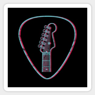 3D S-Style Guitar Headstock Guitar Pick Dark Theme Sticker